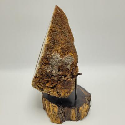 Two Quartz Agate in Wooden Displays (B2-EL)