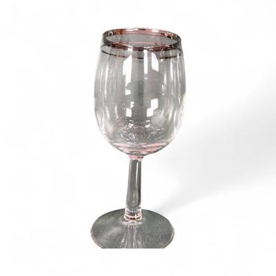 Sale Photo Thumbnail #354: Vintage Dorothy Thorpe style Silver Rimmed Ombre Wine Glasses  Set of 13  No Chips