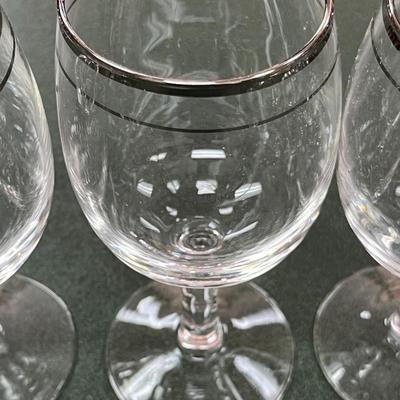 Sale Photo Thumbnail #356: Vintage Dorothy Thorpe style Silver Rimmed Ombre Wine Glasses  Set of 13  No Chips
