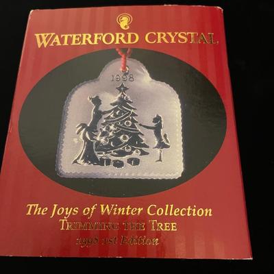 1998 WATERFORD CRYSTAL JOYS OF WINTER COLLECTION FIRST EDITION "TRIMMING THE TREE"