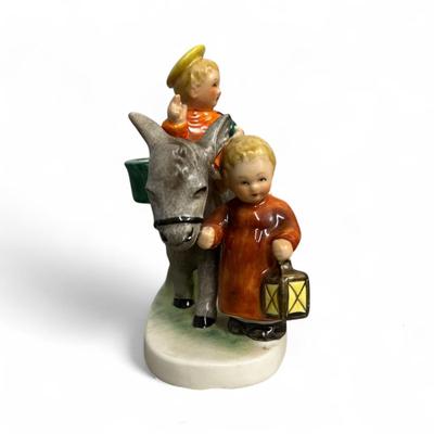 Sale Photo Thumbnail #385: Goebel Hummel Angel Leading Baby Jesus on Donkey Candle Holder HX28   H1935-49