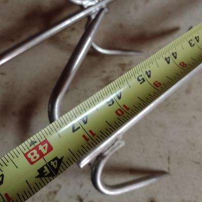 Pair of Stainless-Steel Meat Hook Hanging Racks