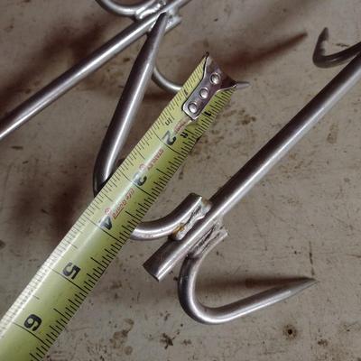 Pair of Stainless-Steel Meat Hook Hanging Racks