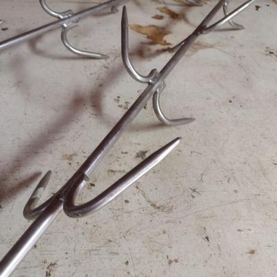Pair of Stainless-Steel Meat Hook Hanging Racks