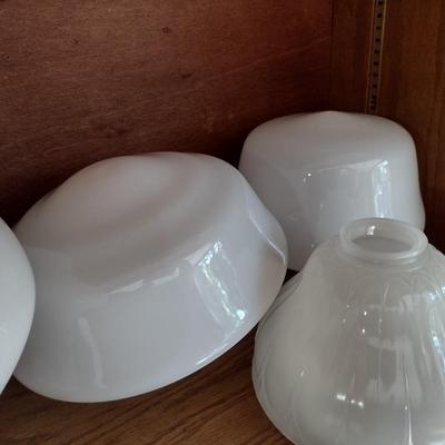 Set of Four New Opaque White Lamp Shades Various Sizes Choice A
