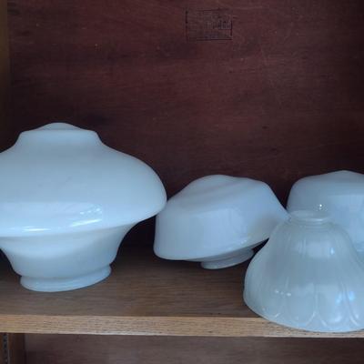 Set of Four New Opaque White Lamp Shades Various Sizes Choice A