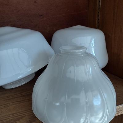 Set of Four New Opaque White Lamp Shades Various Sizes Choice A