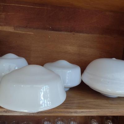 Set of Four New Opaque White Lamp Shades Various Sizes Choice B