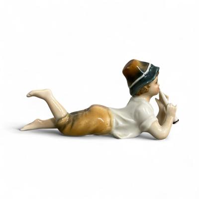 Sale Photo Thumbnail #451: Vintage Karl Ens Volkstedt Boy Playing the Flute Figurine Approximately 5" long