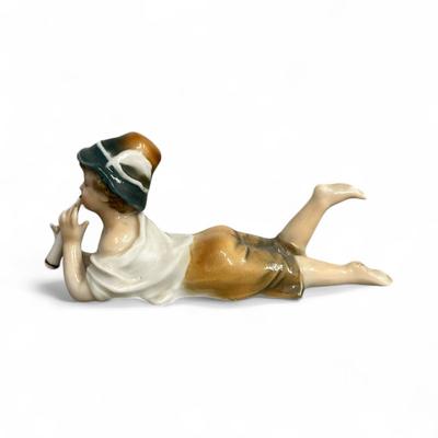 Sale Photo Thumbnail #452: Vintage Karl Ens Volkstedt Boy Playing the Flute Figurine Approximately 5" long