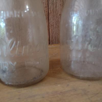 Set of Three Vintage Biltmore Farms Dairy Pint Glass Milk Bottles (#4)