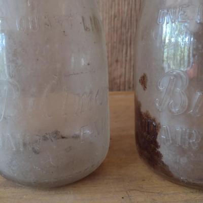 Set of Three Vintage Biltmore Farms Dairy Pint Glass Milk Bottles (#4)