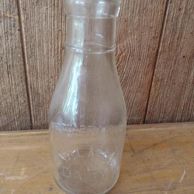 Vintage Kalmia Dairy Hendersonville, NC Quart Sized Glass Flared Neck Milk Bottle (#8)