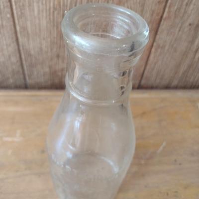 Vintage Kalmia Dairy Hendersonville, NC Quart Sized Glass Flared Neck Milk Bottle (#8)