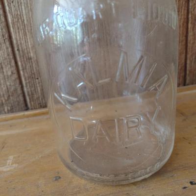 Vintage Kalmia Dairy Hendersonville, NC Quart Sized Glass Flared Neck Milk Bottle (#8)