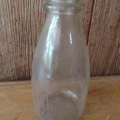 Vintage Kalmia Dairy Hendersonville, NC Quart Sized Glass Tapered Neck Milk Bottle (#9)