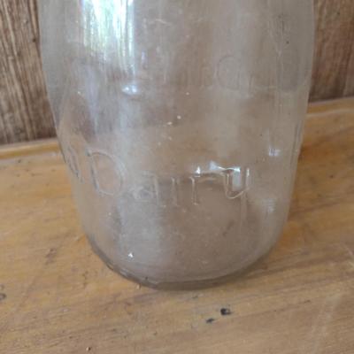 Vintage Kalmia Dairy Hendersonville, NC Quart Sized Glass Tapered Neck Milk Bottle (#9)