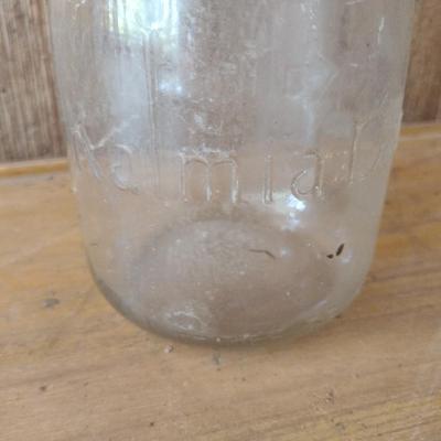 Vintage Kalmia Dairy Hendersonville, NC Quart Sized Glass Ring Neck Milk Bottle (#10)