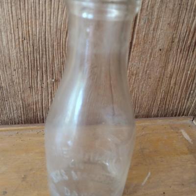 Vintage Hicks McCrary's Dairy Hendersonville, NC Quart Sized Glass Ring Neck Milk Bottle (#11)