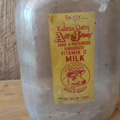 Vintage Painted Kalmia Dairy Hendersonville, NC One-Gallon Sized Glass Milk Bottle (#13)