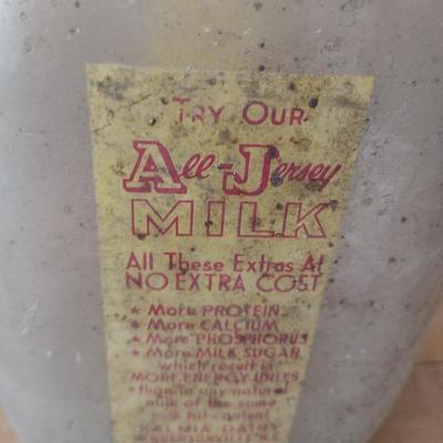 Vintage Painted Kalmia Dairy Hendersonville, NC One-Gallon Sized Glass Milk Bottle (#13)