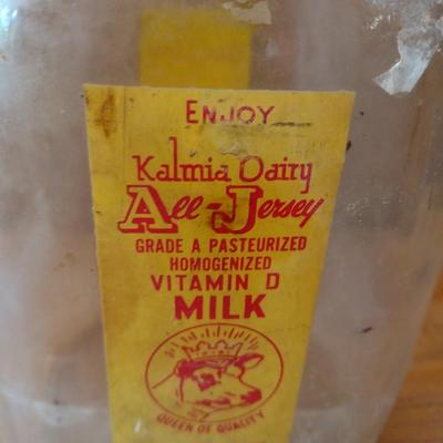 Vintage Painted Kalmia Dairy Hendersonville, NC One-Gallon Sized Glass Milk Bottle (#13)