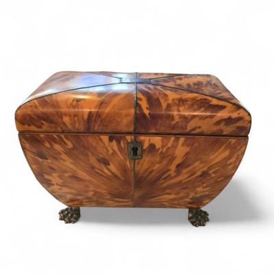 $950 Large blond tea caddy