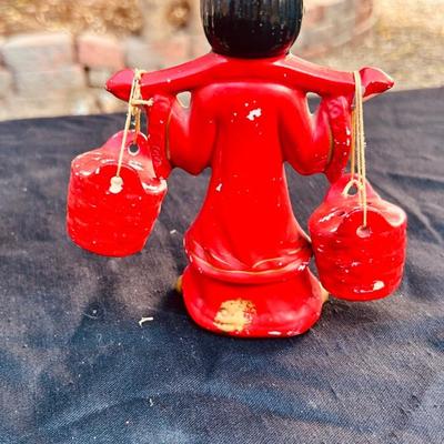 VINTAGE JIM BEAM PANDA DECANTER AND ASIAN SALT AND PEPPER SHAKERS