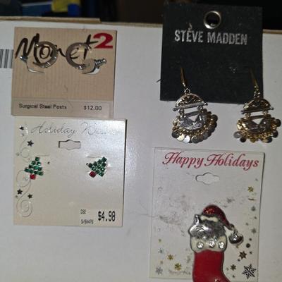 Earrings and pin