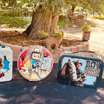 ROY ROGERS LUNCH BOXES AND BETTY BOOP COLLECTIBLE PLATE