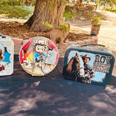 ROY ROGERS LUNCH BOXES AND BETTY BOOP COLLECTIBLE PLATE