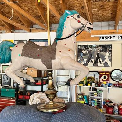 CAROUSEL HORSE ON STAND