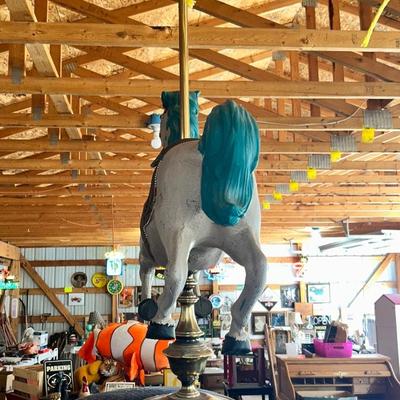 CAROUSEL HORSE ON STAND