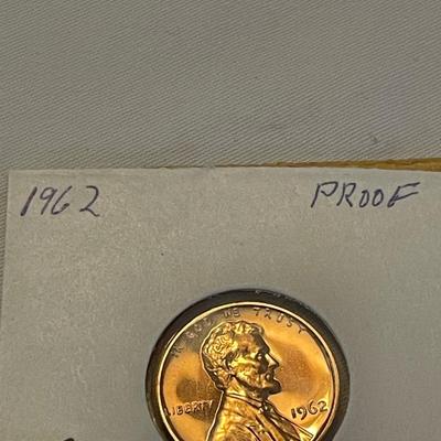 1983 S UNCIRCULATED PENNY 1962 PROOF PENNY