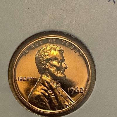 1983 S UNCIRCULATED PENNY 1962 PROOF PENNY