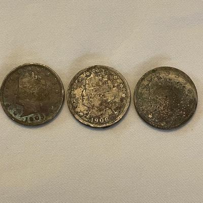 1905. 1906. 1906. LIBERTY HEAD NICKEL “V”