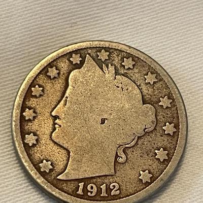 1912. D FIVE CENT NICKEL G. 1912 D FIVE CENT NICKEL. VG