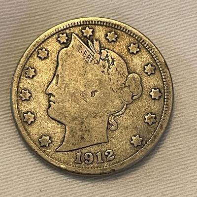 1912. D FIVE CENT NICKEL G. 1912 D FIVE CENT NICKEL. VG