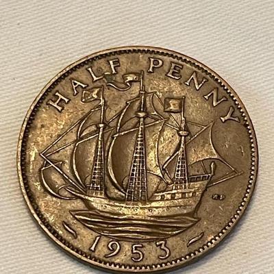 1953 HALF PENNY. 1940. HALF PENNY