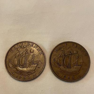 1953 HALF PENNY. 1940. HALF PENNY