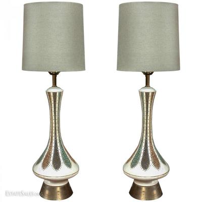 Pair of Signed Mid-Century Modern Lamps