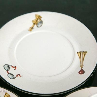 "Enjoy The Ride" 1900s Style Rare Antique Cars 30 Piece Colorful Limoges Coffee