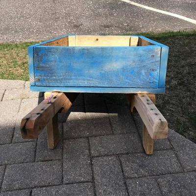  Custom-Made Wheel Barrel Planter's Aubusson Blue and Intentionally Shabby Chic