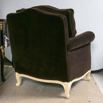 Pair of Wonderfully Gorgeous Extremely Comfortable Chocolate Mohair Down Chairs