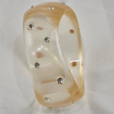 Really Cool Unique 1950 Lucite and Rhinestone Bracelet