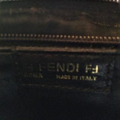 Vintage Fendi Black Leather Shoulder Bag