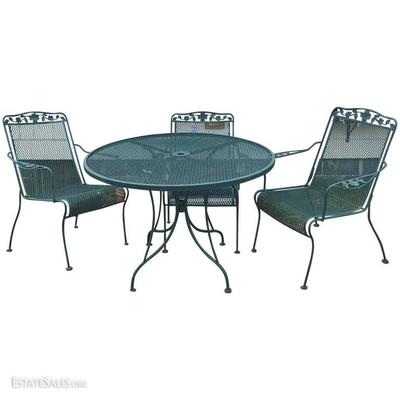 Great Outdoor Set Mid-Century Modern Design Five-Piece Round Table Mesh