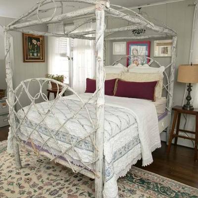 "Rocky Mountain Retreat" or "Exotic Beach Resort" Four Poster Branch Bed