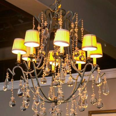 Provincial Style Gilt and Iron, Eight-Arm Chandelier