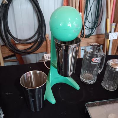 MALT SHOPPE MAKER, A & W MUGS, TRUCK AND HORSE TRAILER SHAKERS AND MORE